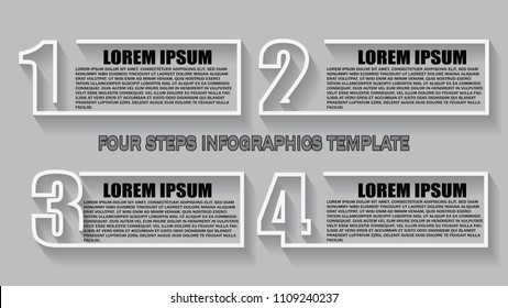 Vector Infographic design template with 4 options or steps. Can be used for process diagram, presentations, workflow layout, banner, flow chart, info graph.