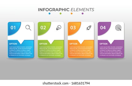 Vector Infographic Design Template 4 Options Stock Vector (Royalty Free ...