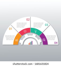 Plantilla de diseño de infografía vectorial con 4 opciones o pasos
