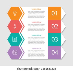 Plantilla de diseño de infografía vectorial con 4 opciones o pasos