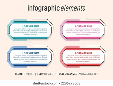 Vector infographic design template with 4 options or steps
