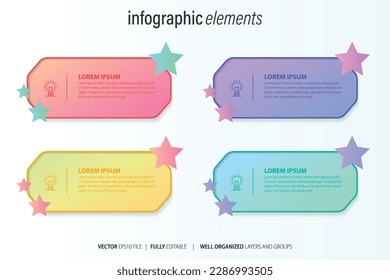 Vector infographic design template with 4 options or steps
