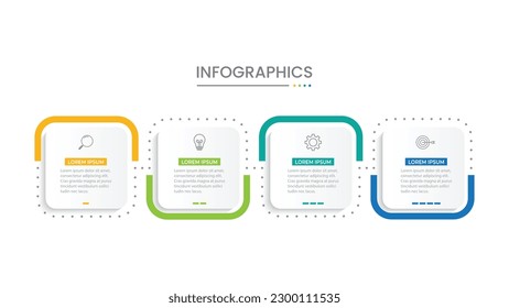 Vector infographic design template with 4 options or steps, Vector illustration