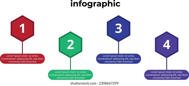 Vector Infographic design template with 4 options or steps. Can be used for process diagram, presentations, workflow layout, banner, flow chart, info graph.