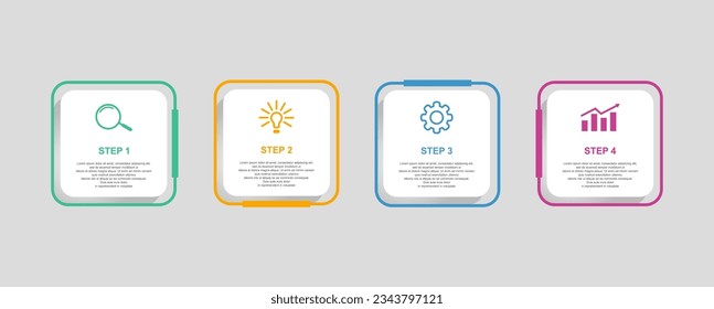 Vector infographic design template with 4 options or steps. Simple design