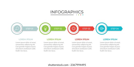 Vector infographic design template with 4 options or steps