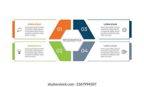 Vektorgrafik-Design-Vorlage mit 4 Optionen oder Schritten