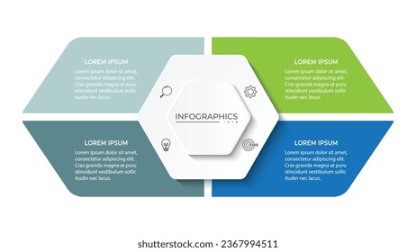 Plantilla de diseño de infografía vectorial con 4 opciones o pasos