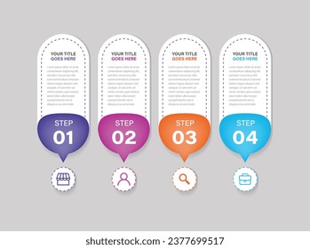 Plantilla de diseño de infografía vectorial con 4 opciones o pasos