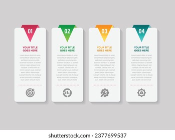 Plantilla de diseño de infografía vectorial con 4 opciones o pasos