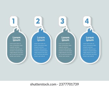 Plantilla de diseño de infografía vectorial con 4 opciones o pasos