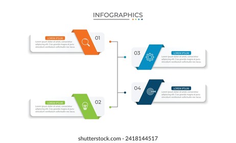 Vector infographic design template with 4 options or steps