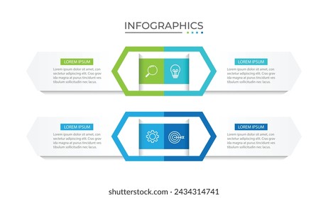 Vector infographic design template with 4 options or steps