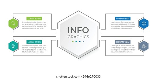 Vector infographic design template with 4 options or steps