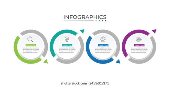 Vector infographic design template with 4 options, vector illustration