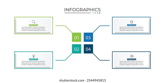 Plantilla de diseño de infografía de Vector con 4 opciones o pasos