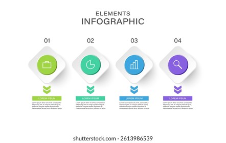 Vector infographic design template with 4 steps or otions