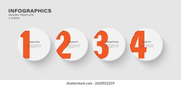 Vector infographic design template with 4 steps or options. Marketing or business infographics for presentation slides