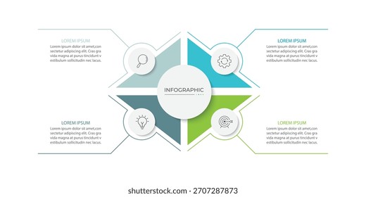 Plantilla de diseño de infografía de Vector con 4 opciones o pasos