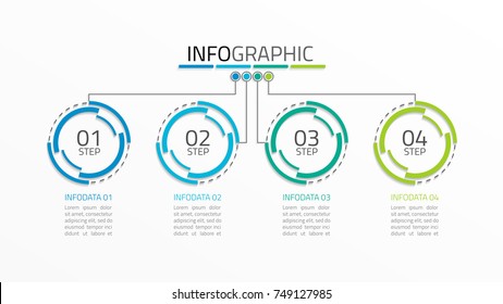Vector infographic design template with 4 steps,options,chart and presentation.Vector eps10 illustration.