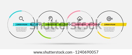 Vector Infographic design template with 4 options or steps.  Can be used for process diagram, presentations, workflow layout, banner, flow chart, info graph.