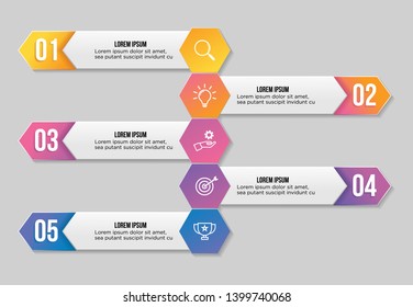 Vector Infographic Design Template 5 Options Stock Vector (Royalty Free ...