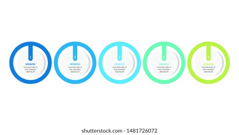 Vector Infographic design template with 5 options or steps. Business concept. Can be used for process diagram, presentations, workflow layout, banner, flow chart, info graph.
