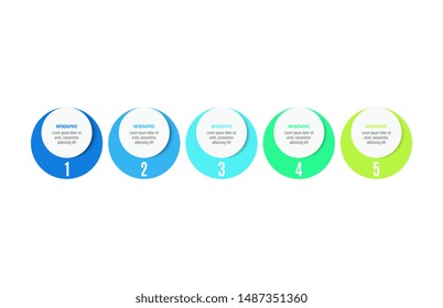 Vector Infographic design template with 5 options or steps. Business concept. Can be used for process diagram, presentations, workflow layout, banner, flow chart, info graph.