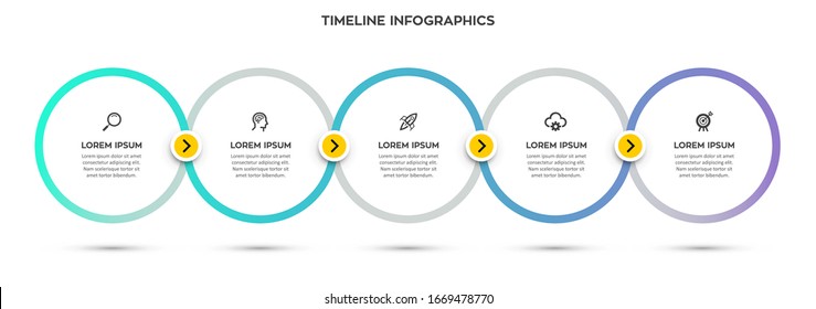 Vector Infographic design template with 5 options or steps.  Can be used for process diagram, presentations, workflow layout, banner, flow chart, info graph.