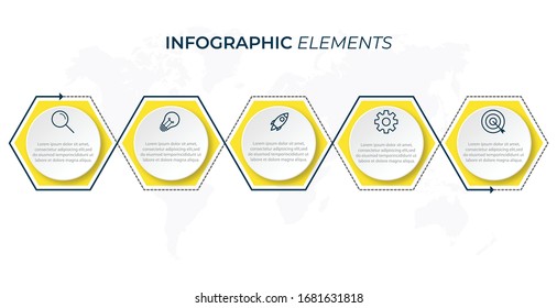 Vector infographic design template with 5 options or steps