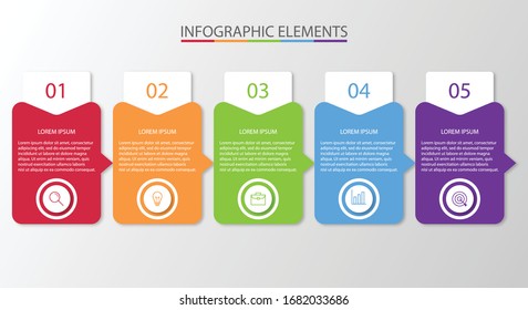 Plantilla de diseño de infografía vectorial con 5 opciones