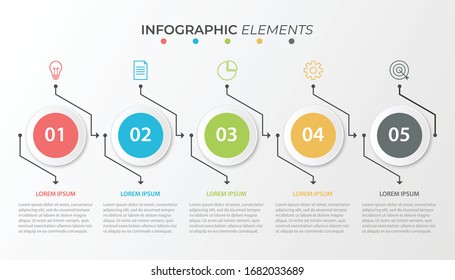 Plantilla de diseño de infografía vectorial con 5 opciones