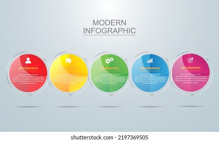 Vektorgrafik-Design-Vorlage mit 5 Optionen oder Schritten.