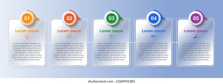 Vector infographic design template with 5 options or steps, modern infographic design
