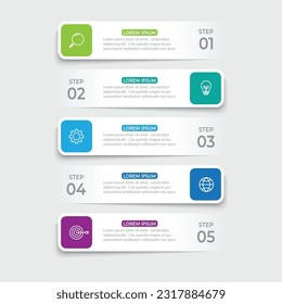 Vector infographic design template with 5 options or steps