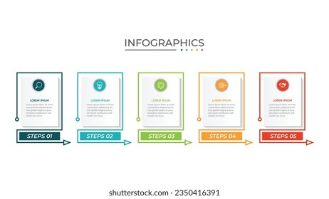 Plantilla de diseño de infografía vectorial con 5 opciones o pasos