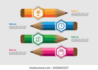 Vector infographic design template with 5 options.