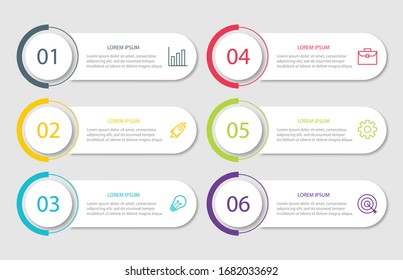 Vector infographic design template with 6 options
