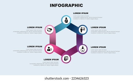 Vector infographic design template with 6 options or steps