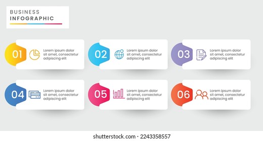 Vector infographic design template with 6 options or steps
