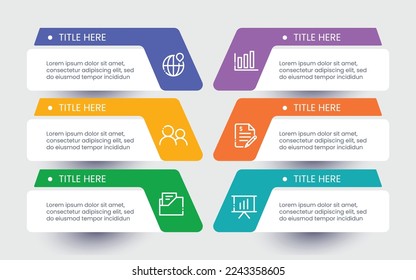 Plantilla de diseño de infografía vectorial con 6 opciones o pasos