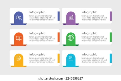 Vector infographic design template with 6 options or steps