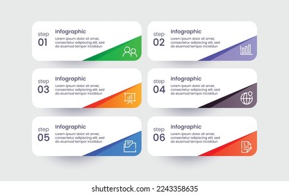 Vector infographic design template with 6 options or steps