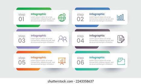 Vector infographic design template with 6 options or steps