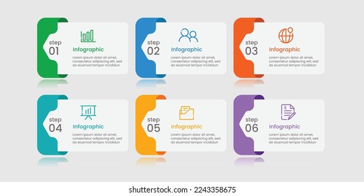 Vector infographic design template with 6 options or steps