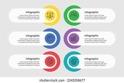 Vector infographic design template with 6 options or steps