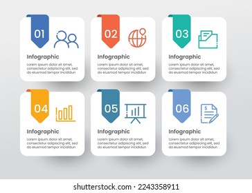 Vector infographic design template with 6 options or steps