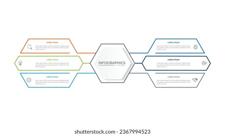 Vector infographic design template with 6 options or steps