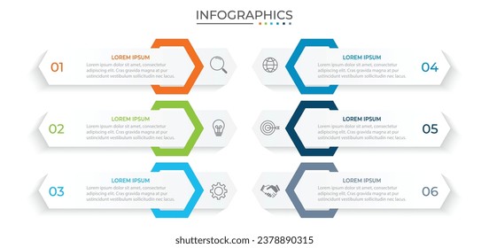 Vector infographic design template with 6 options or steps