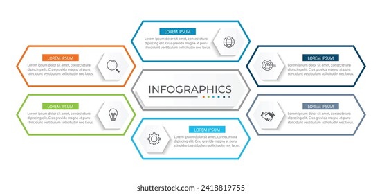 Vector infographic design template with 6 options or steps